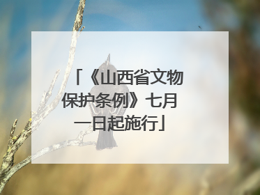 《山西省文物保护条例》七月一日起施行