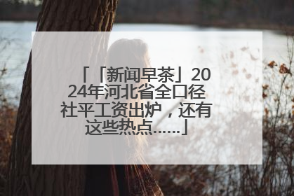 「新闻早茶」2024年河北省全口径社平工资出炉，还有这些热点……