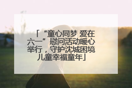 “童心同梦 爱在六一”慰问活动暖心举行，守护沈城困境儿童幸福童年