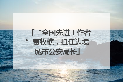 “全国先进工作者”贾牧樵，担任边境城市公安局长
