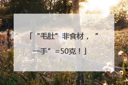 “毛肚”非食材，“一手”=50克！