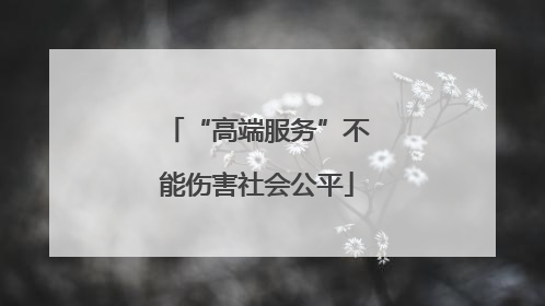 “高端服务”不能伤害社会公平