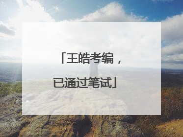 王皓考编，已通过笔试