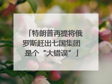 特朗普再提将俄罗斯赶出七国集团是个“大错误”