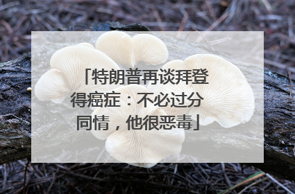 特朗普再谈拜登得癌症：不必过分同情，他很恶毒