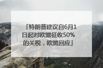 特朗普建议自6月1日起对欧盟征收50%的关税，欧盟回应