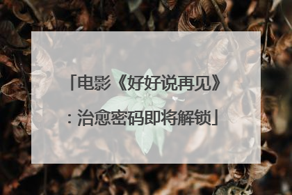 电影《好好说再见》：治愈密码即将解锁