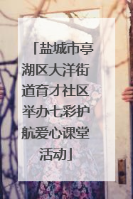 盐城市亭湖区大洋街道育才社区举办七彩护航爱心课堂活动