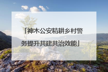 神木公安精耕乡村警务提升共建共治效能