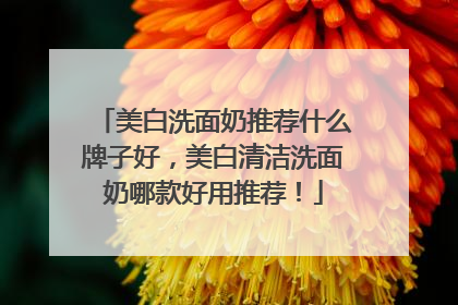 美白洗面奶推荐什么牌子好，美白清洁洗面奶哪款好用推荐！
