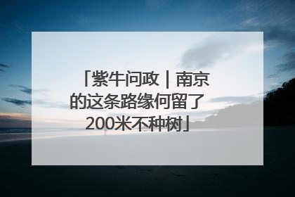紫牛问政｜南京的这条路缘何留了200米不种树