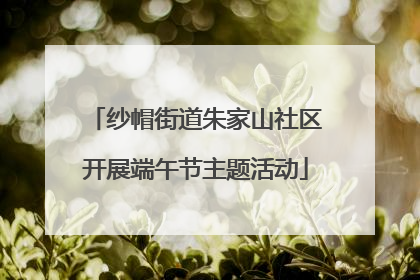 纱帽街道朱家山社区开展端午节主题活动