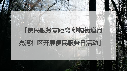 便民服务零距离 纱帽街道月亮湾社区开展便民服务日活动