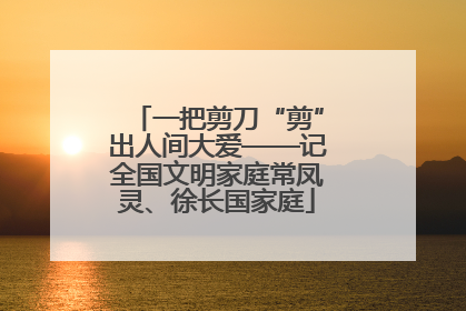 一把剪刀“剪”出人间大爱——记全国文明家庭常凤灵、徐长国家庭