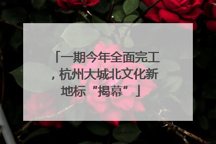 一期今年全面完工，杭州大城北文化新地标“揭幕”