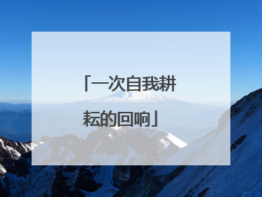 一次自我耕耘的回响