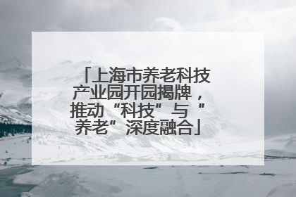 上海市养老科技产业园开园揭牌，推动“科技”与“养老”深度融合