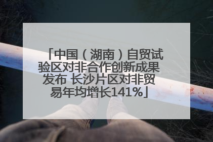 中国（湖南）自贸试验区对非合作创新成果发布 长沙片区对非贸易年均增长141%