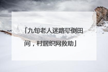 九旬老人迷路晕倒田间，村居织网救助