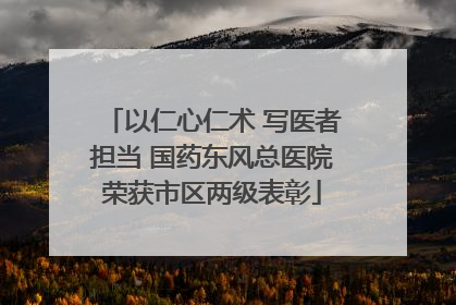 以仁心仁术 写医者担当 国药东风总医院荣获市区两级表彰