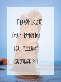 伊外长质问：伊朗何以“重返”谈判桌？