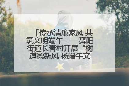 传承清廉家风 共筑文明端午——舞阳街道长春村开展“树道德新风 扬端午文化”主题活动