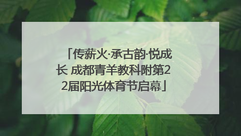 传薪火·承古韵·悦成长 成都青羊教科附第22届阳光体育节启幕
