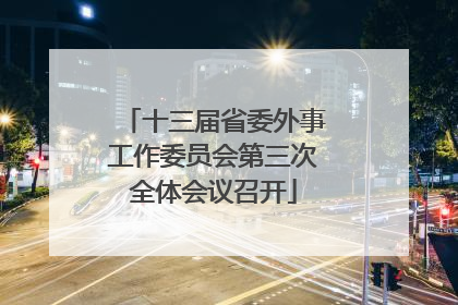 十三届省委外事工作委员会第三次全体会议召开
