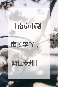 南京市副市长李晖，调任泰州