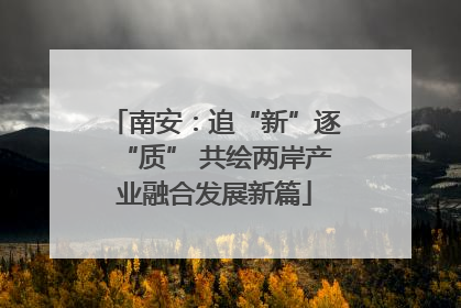 南安：追“新”逐“质” 共绘两岸产业融合发展新篇