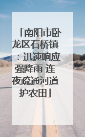 南阳市卧龙区石桥镇：迅速响应强降雨 连夜疏通河道护农田