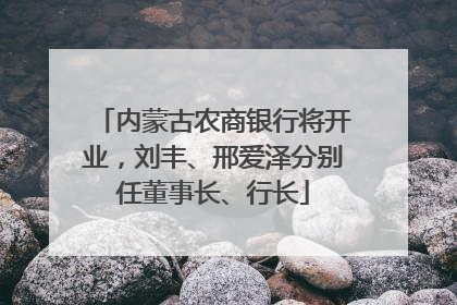 内蒙古农商银行将开业，刘丰、邢爱泽分别任董事长、行长