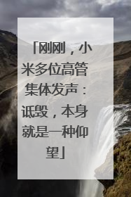 刚刚，小米多位高管集体发声：诋毁，本身就是一种仰望