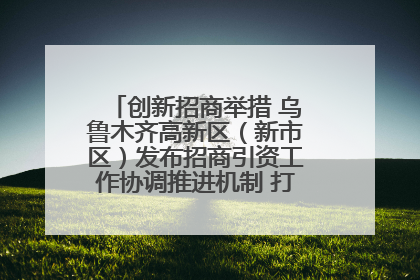 创新招商举措 乌鲁木齐高新区（新市区）发布招商引资工作协调推进机制 打造投资发展新高地