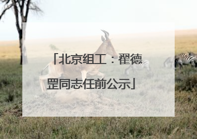 北京组工：翟德罡同志任前公示