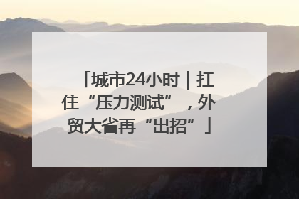 城市24小时｜扛住“压力测试”，外贸大省再“出招”