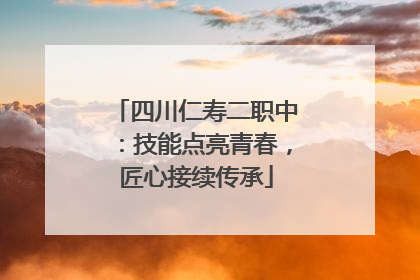 四川仁寿二职中：技能点亮青春，匠心接续传承