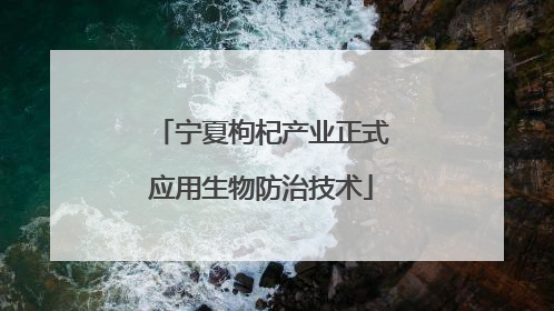 宁夏枸杞产业正式应用生物防治技术
