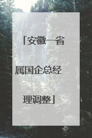 安徽一省属国企总经理调整