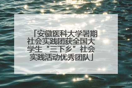 安徽医科大学暑期社会实践团获全国大学生“三下乡”社会实践活动优秀团队