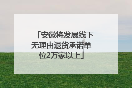 安徽将发展线下无理由退货承诺单位2万家以上