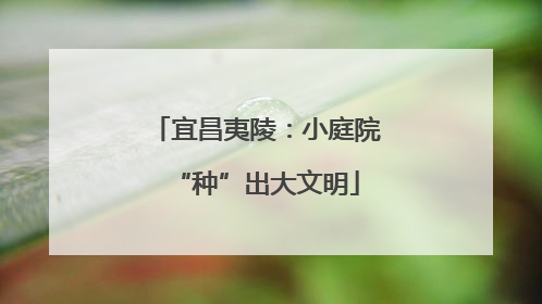 宜昌夷陵：小庭院“种”出大文明