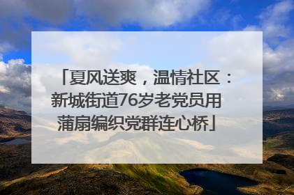 夏风送爽，温情社区：新城街道76岁老党员用蒲扇编织党群连心桥