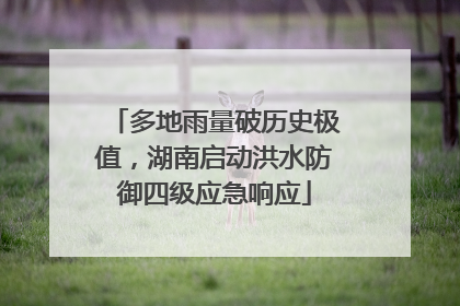 多地雨量破历史极值，湖南启动洪水防御四级应急响应
