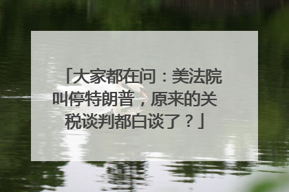 大家都在问：美法院叫停特朗普，原来的关税谈判都白谈了？