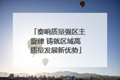 奏响质量强区主旋律 铸就区域高质量发展新优势