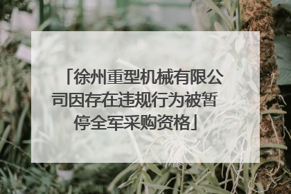 徐州重型机械有限公司因存在违规行为被暂停全军采购资格