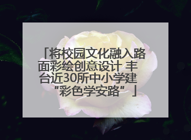将校园文化融入路面彩绘创意设计 丰台近30所中小学建“彩色学安路”