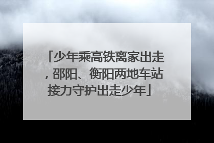 少年乘高铁离家出走，邵阳、衡阳两地车站接力守护出走少年