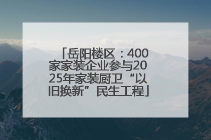 岳阳楼区：400家家装企业参与2025年家装厨卫“以旧换新”民生工程